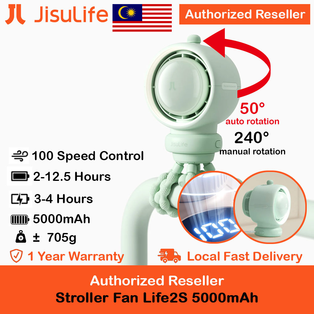 Picture of Jisulife Malaysia Life2 S Child Baby Safe Stroller Car Seat Auto OscillatingFlexible Tripod Rechargeable Bladeless Fan (Green) Red Design- Red Design Cases, Red Design Covers, iPad Cases and a wide selection of Red Design Accessories in Malaysia, Sabah, Sarawak and Singapore 