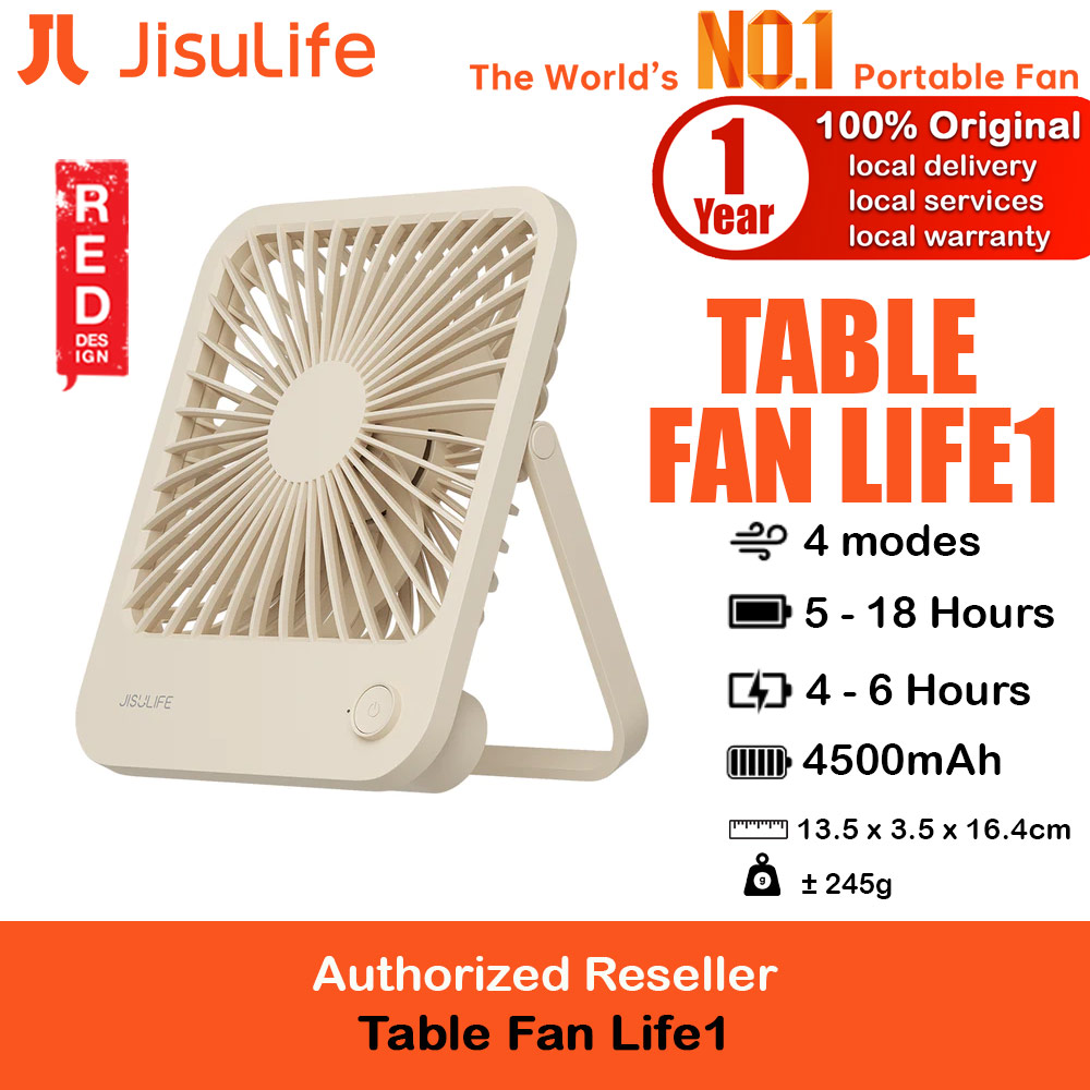 Picture of JISULIFE Malaysia Table Desk Fan Ultra Slim Portable Desktop Fan Strong Airflow Ultra Quiet 4500mAh USB Rechargeable Electric Table Fan for Office Room Travel Outdoor Indoor Picnic Camping (Brown) Red Design- Red Design Cases, Red Design Covers, iPad Cases and a wide selection of Red Design Accessories in Malaysia, Sabah, Sarawak and Singapore 