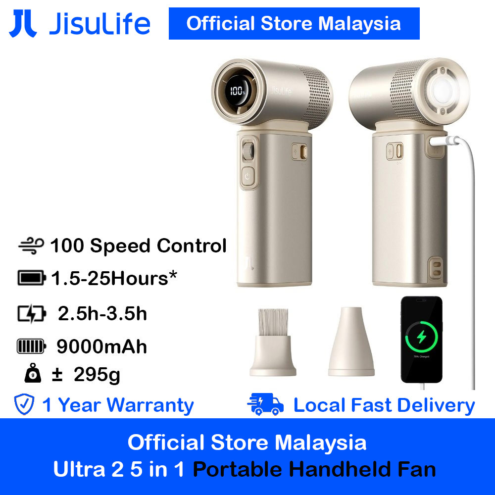Picture of Jisulife Malaysia Handheld Fan Ultra 2 100 Speed Super Turbo Strong Wind High Quality Portable Powerbank 9000mAh LED Display (Bright Brown) Red Design- Red Design Cases, Red Design Covers, iPad Cases and a wide selection of Red Design Accessories in Malaysia, Sabah, Sarawak and Singapore 