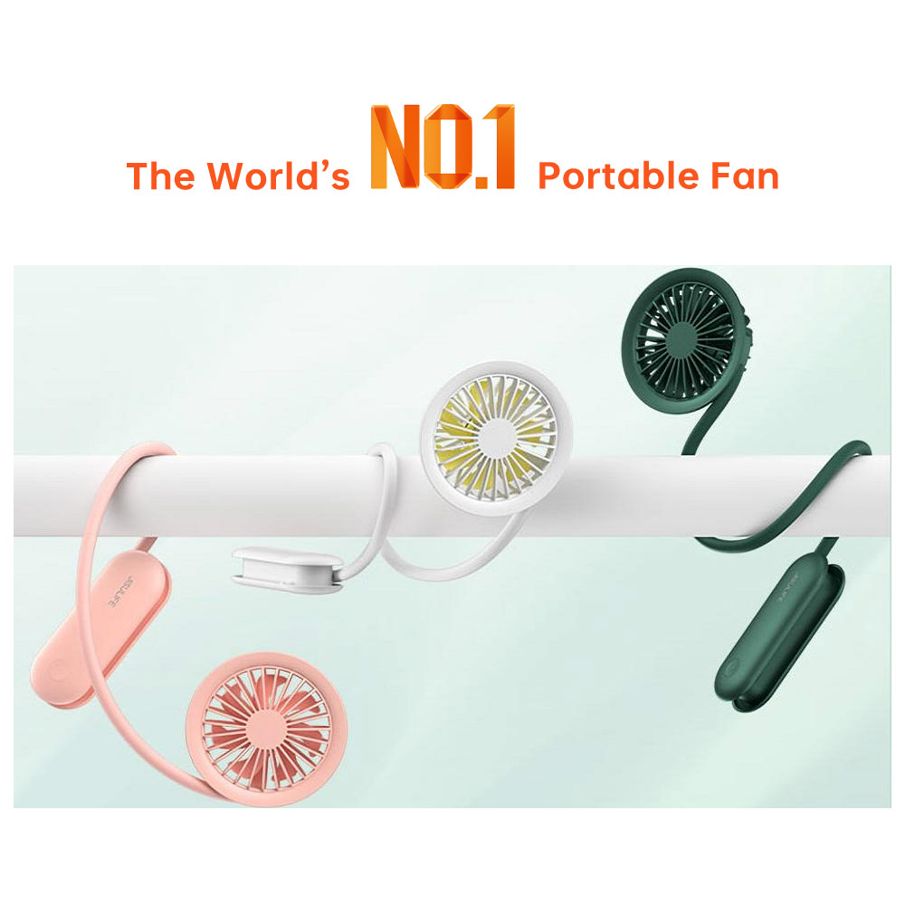 Picture of Jisulife Malaysia Versatile Handheld Mini Fan Portable Rechargeable 2000mAh Hanging Handheld Mini Fan for Outdoor Indoor Badminton Court Concert Picnic Camping FA15 (White)