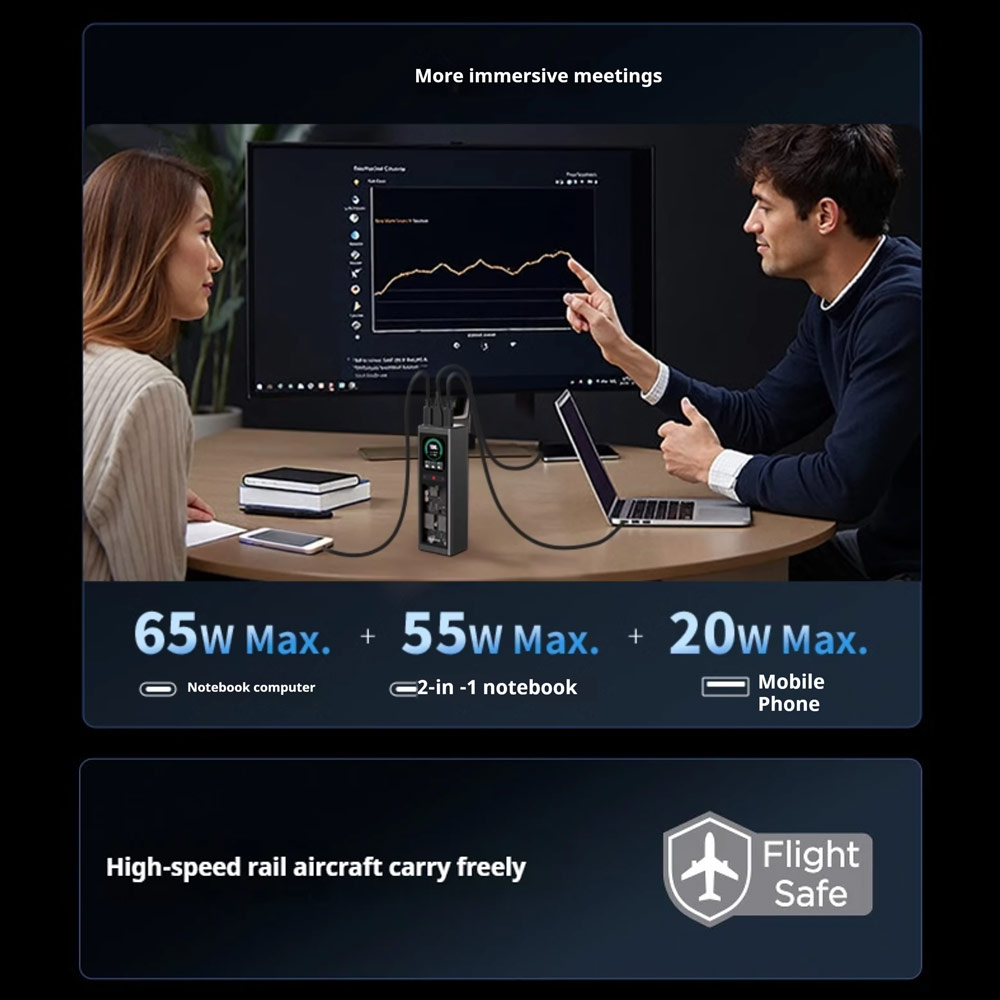 Picture of Lenovo Thinkplus Fluxo CCC 3C Certified Laptop Notebook Travel Power Bank Mini Size 140W Output 20000mAh