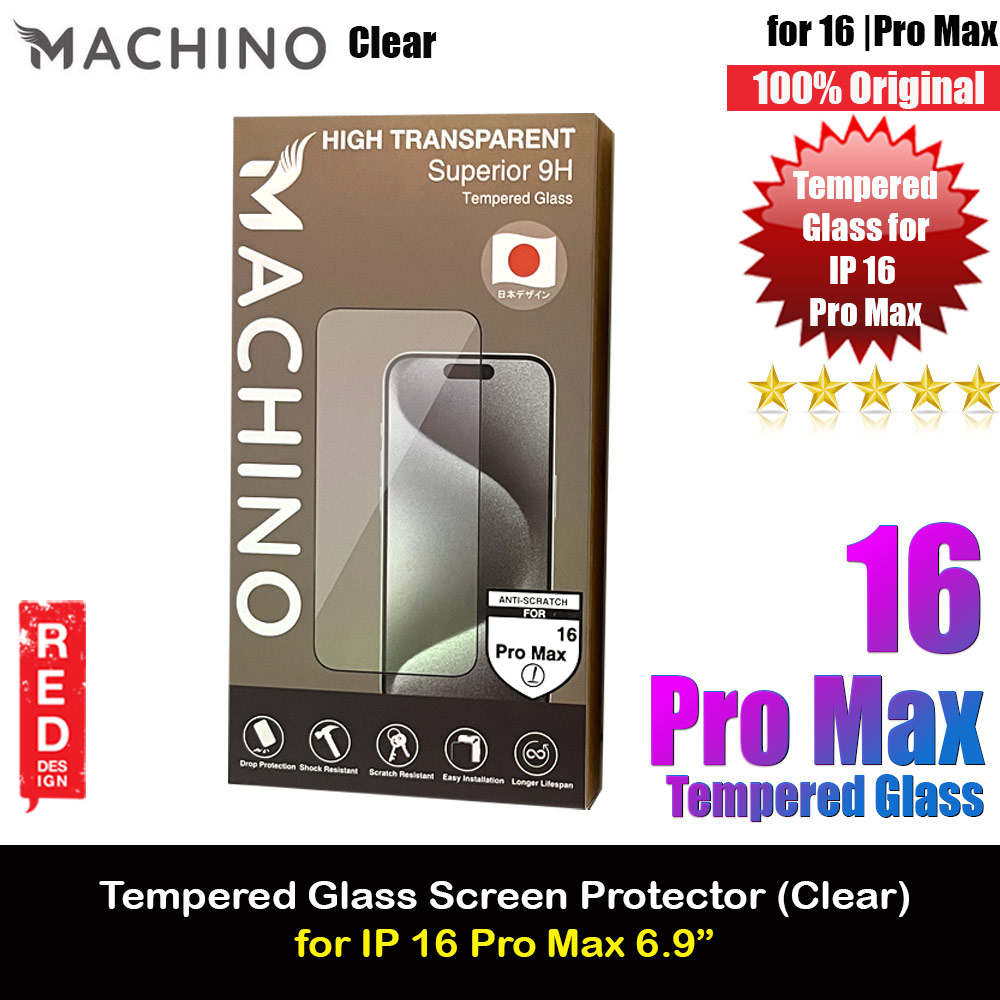 Picture of Apple iPhone 16 Pro Max 6.9 Screen Protector | Machino 2.5D Full Cover Tempered Glass Screen Protector for iPhone 16 Pro Max 6.9 (Clear)