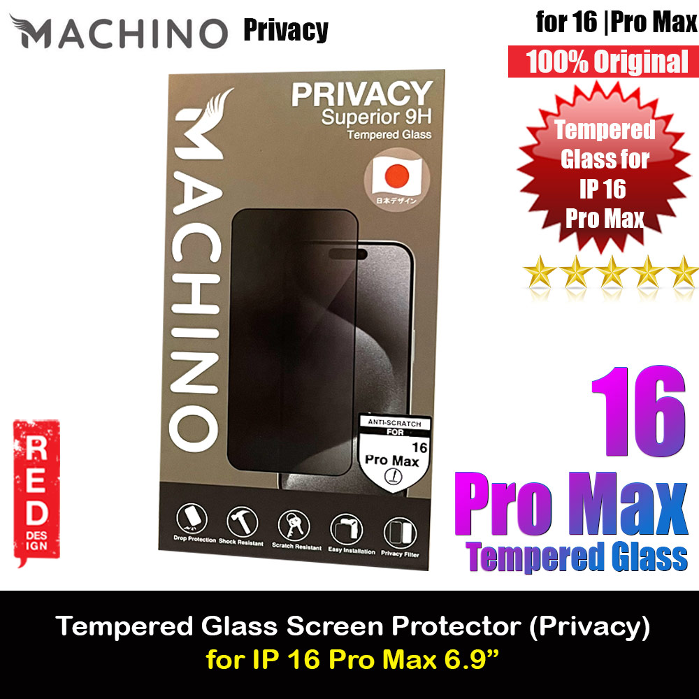 Picture of Apple iPhone 16 Pro Max 6.9 Screen Protector | Machino 2.5D Full Cover Tempered Glass Screen Protector for iPhone 16 Pro Max 6.9 (Privacy Anti Peep)