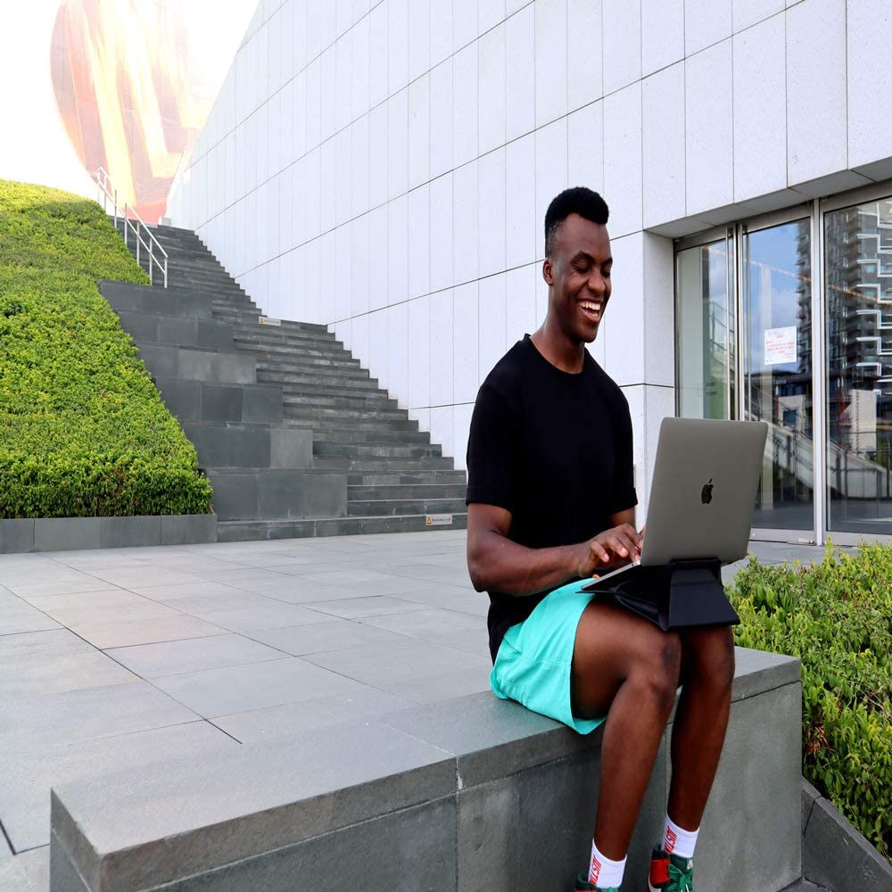 Picture of Apple Macbook Air 13\"  | MOFT Carry Sleeve Standable Design PU Leather for Macbook Air 13 M1 2020 2021 Macbook Pro 13 2020 2021 13 inches Laptop Dell XPS13 Microsoft Surface Pro 7 (Night Black)