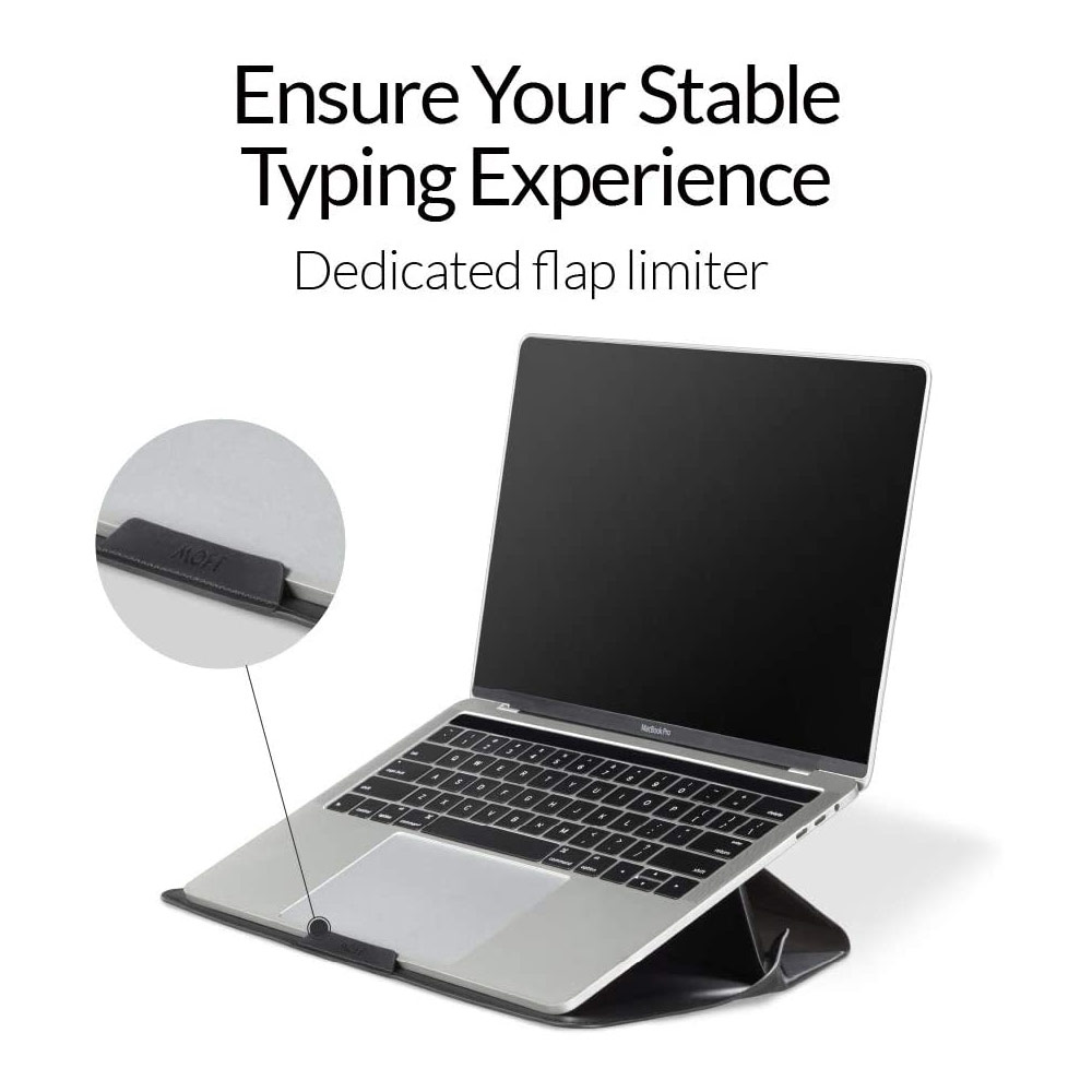 Picture of Apple Macbook Air 13\"  | MOFT Carry Sleeve Standable Design PU Leather for Macbook Air 13 M1 2020 2021 Macbook Pro 13 2020 2021 13 inches Laptop Dell XPS13 Microsoft Surface Pro 7 (Night Black)