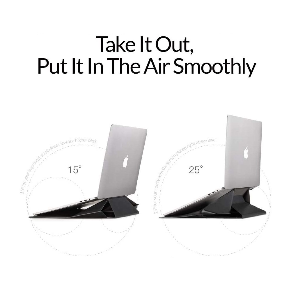 Picture of Apple Macbook Air 13\"  | MOFT Carry Sleeve Standable Design PU Leather for Macbook Air 13 M1 2020 2021 Macbook Pro 13 2020 2021 13 inches Laptop Dell XPS13 Microsoft Surface Pro 7 (Night Black)