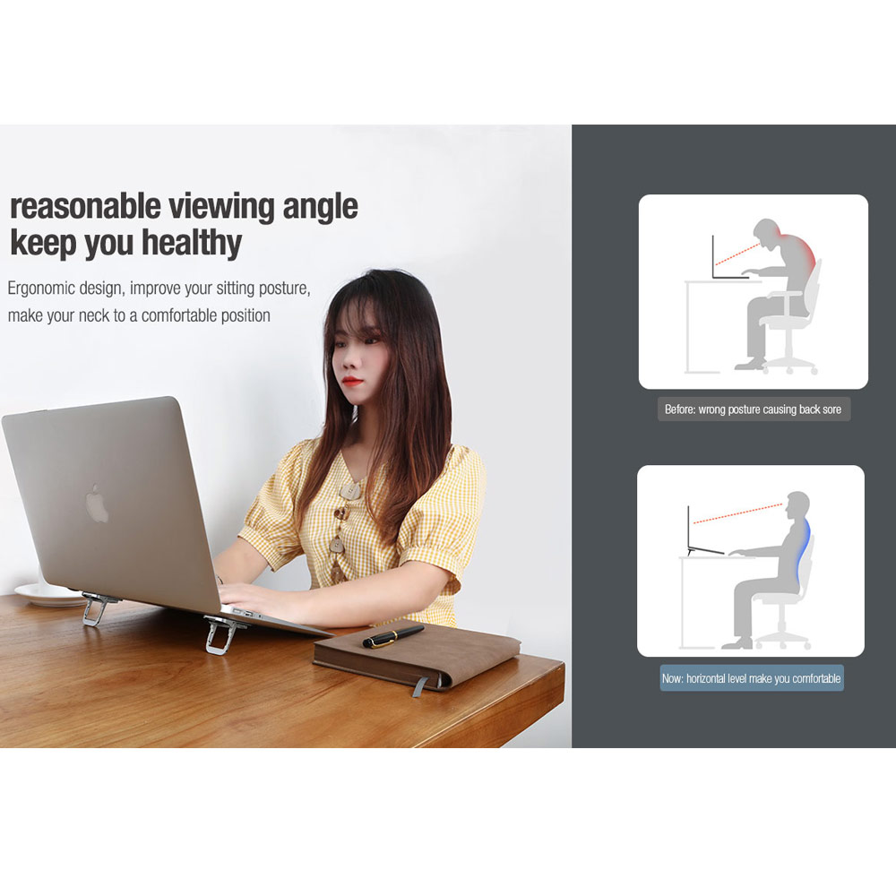 Picture of Nillkin Bolster Plus Laptop Tablet Mini Stand Foldable Portable Stand Holder Heat Dissipation for Laptop Notebook (Silver)