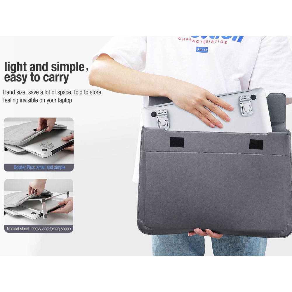Picture of Nillkin Bolster Plus Laptop Tablet Mini Stand Foldable Portable Stand Holder Heat Dissipation for Laptop Notebook (Silver)