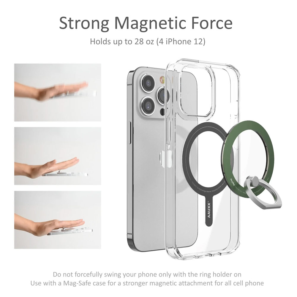Picture of AAUXX iRing Mag Magnetic Ring Holder Phone Grip and Kickstand Stand Compatible with Magsafe (Ceramic White)