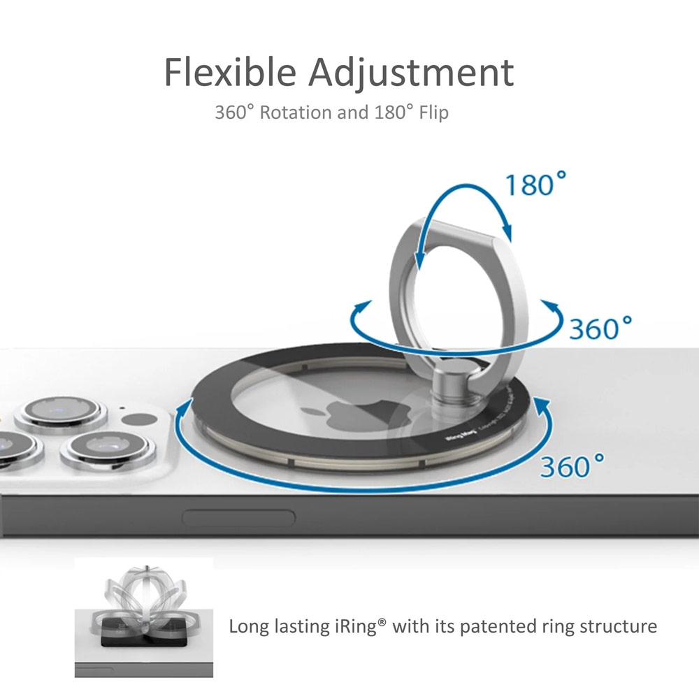 Picture of AAUXX iRing Mag Magnetic Ring Holder Phone Grip and Kickstand Stand Compatible with Magsafe (Ceramic White)