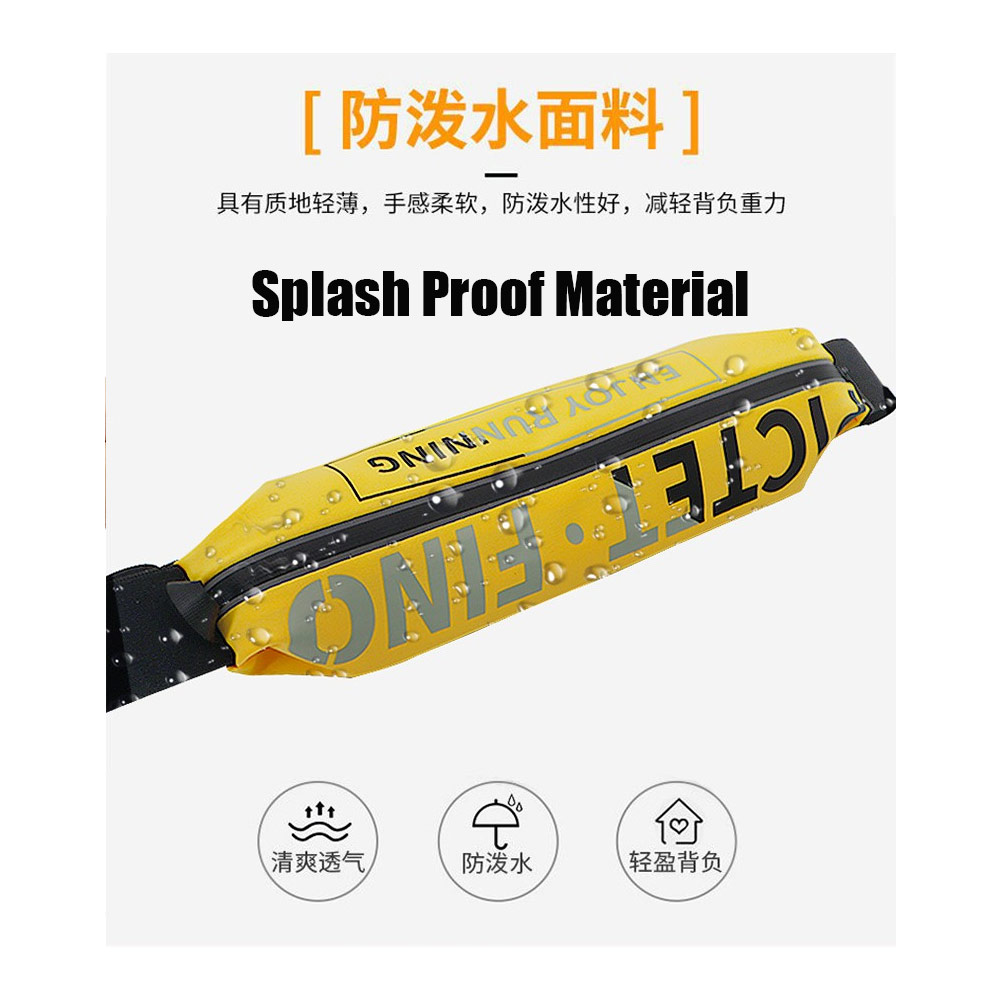 Picture of Pictet Fino Nylon Lycra Elastic Water Splash Proof Sweat Proof Belt Running Belt Waist Bag with Reflective Sticker (Black)