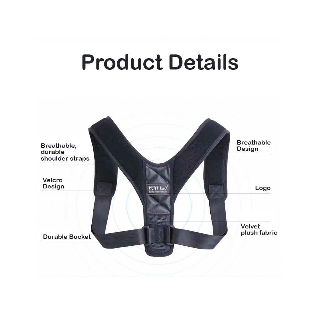 Picture of Pictet Fino Shouder Back Support Posture Shoulder Corrector Clavicle Spine Shoulder Belt Back Pain Relief Posture Correction (RH58) L Size