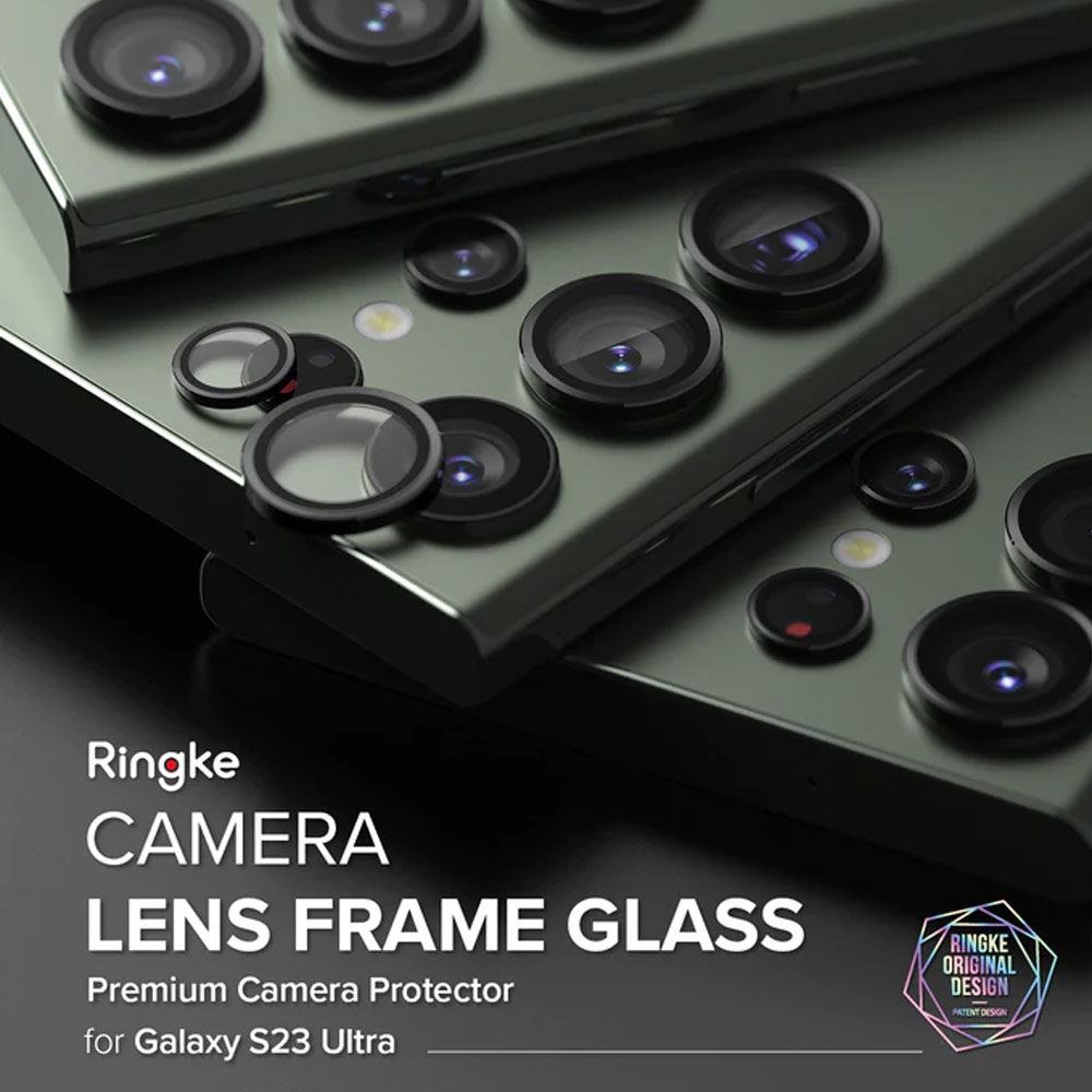 Picture of Samsung Galaxy S23 Ultra | Ringke Camera Lens Frame Glass Protector with Easy Installation for Samsung Galaxy S23 Ultra (Black)
