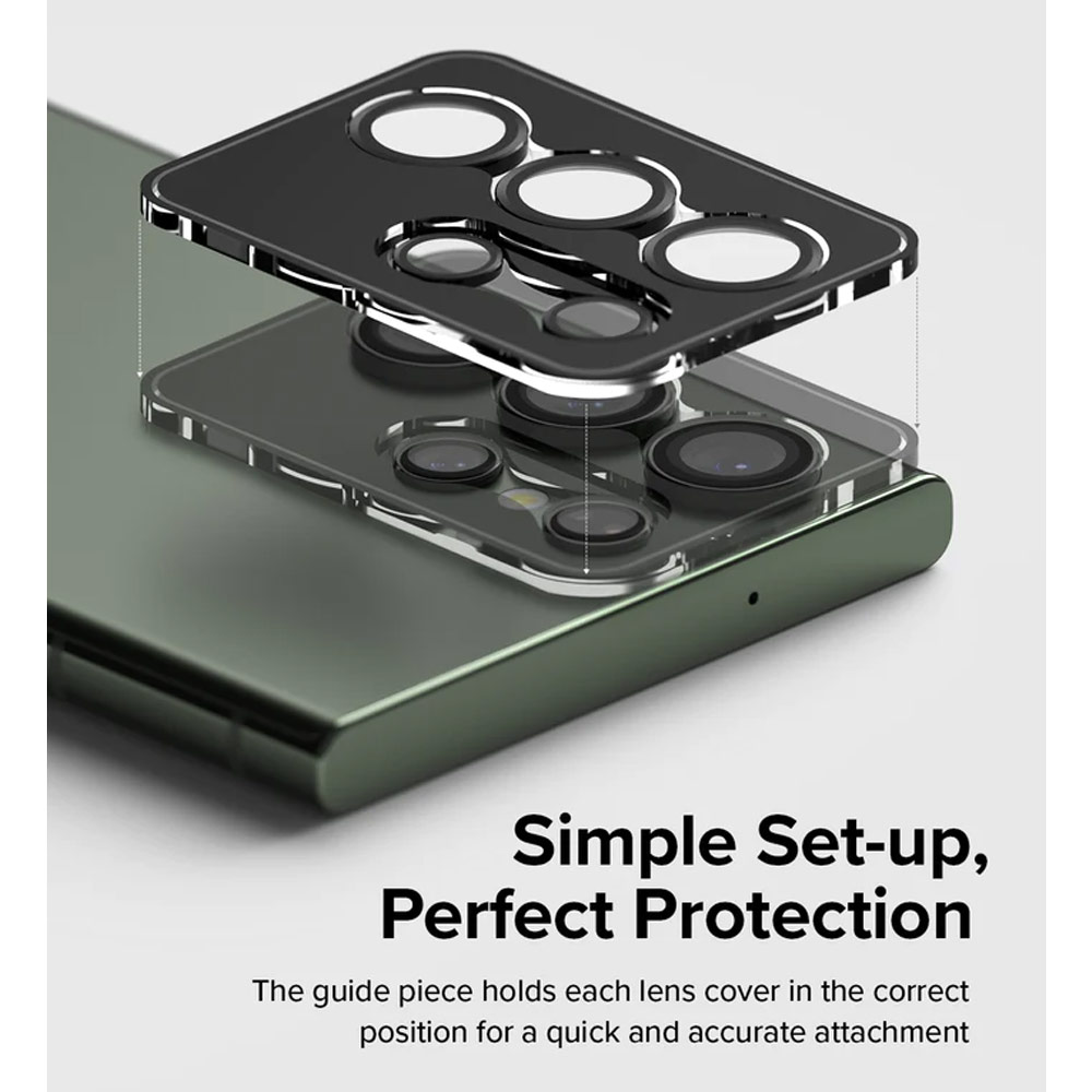 Picture of Samsung Galaxy S23 Ultra | Ringke Camera Lens Frame Glass Protector with Easy Installation for Samsung Galaxy S23 Ultra (Black)