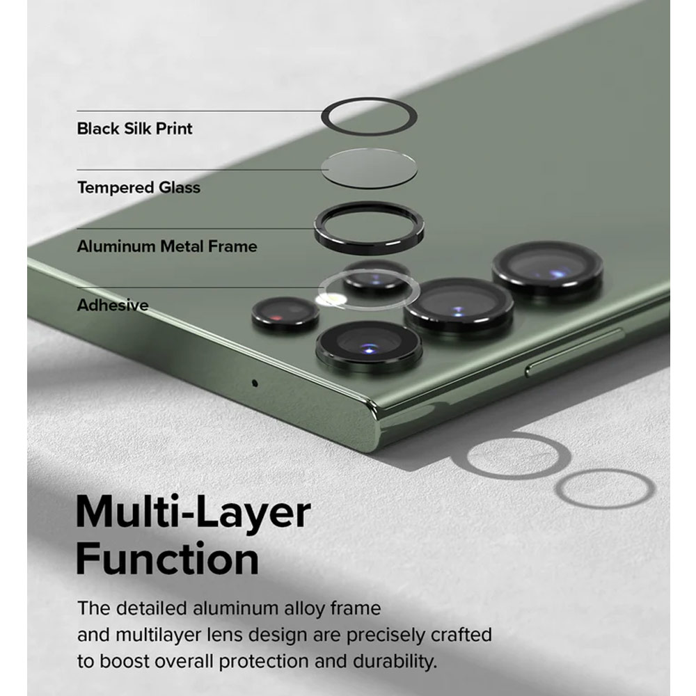 Picture of Samsung Galaxy S23 Ultra | Ringke Camera Lens Frame Glass Protector with Easy Installation for Samsung Galaxy S23 Ultra (Black)