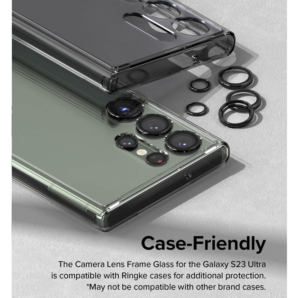 Picture of Samsung Galaxy S23 Ultra | Ringke Camera Lens Frame Glass Protector with Easy Installation for Samsung Galaxy S23 Ultra (Black)
