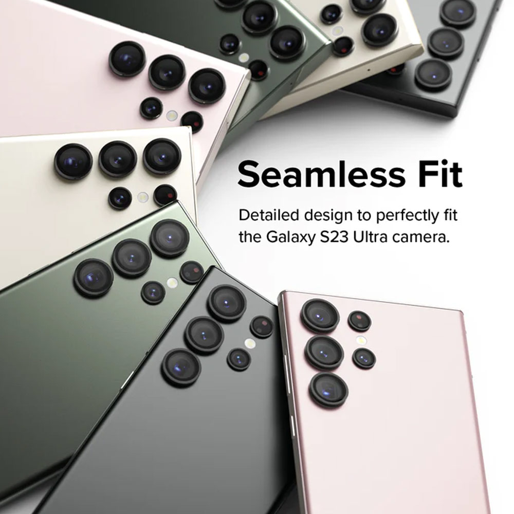 Picture of Samsung Galaxy S23 Ultra | Ringke Camera Lens Frame Glass Protector with Easy Installation for Samsung Galaxy S23 Ultra (Black)