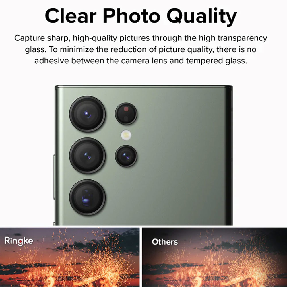 Picture of Samsung Galaxy S23 Ultra | Ringke Camera Lens Frame Glass Protector with Easy Installation for Samsung Galaxy S23 Ultra (Black)