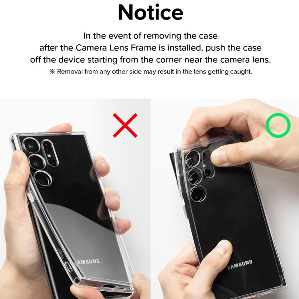 Picture of Samsung Galaxy S23 Ultra | Ringke Camera Lens Frame Glass Protector with Easy Installation for Samsung Galaxy S23 Ultra (Black)