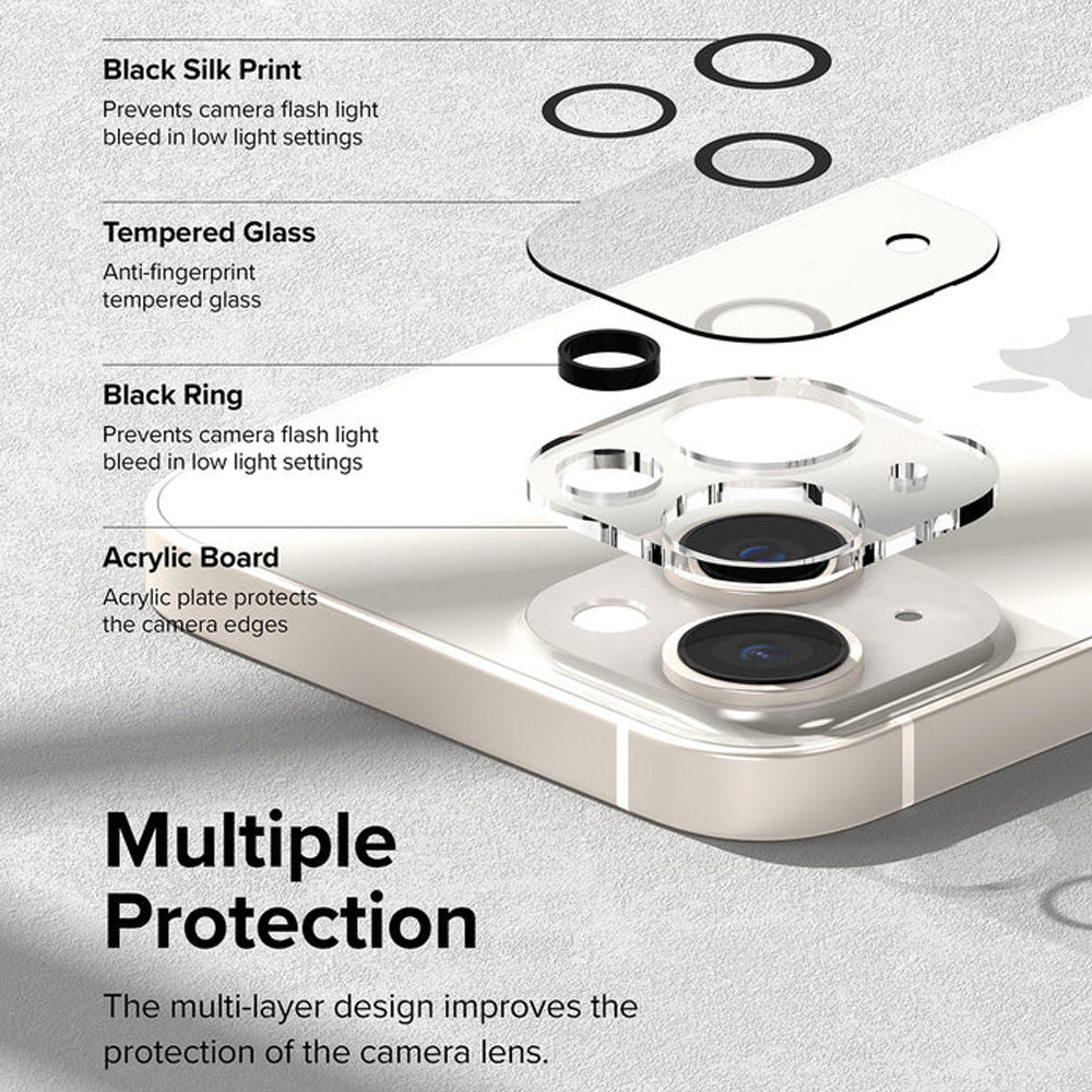 Picture of Apple iPhone 14 6.1 | Ringke Camera Lens Glass Protector for Apple iPhone 14 Plus 6.7 iPhone 14 6.1 (Clear)