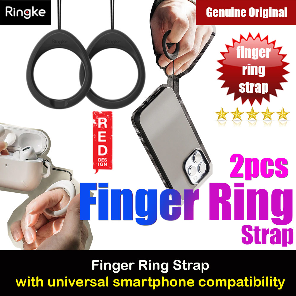 Picture of Ringke Finger Ring Strap for Smartphone Case Strap Camera Strap Airpods Pro Airpods 3 Strap (Black Black)