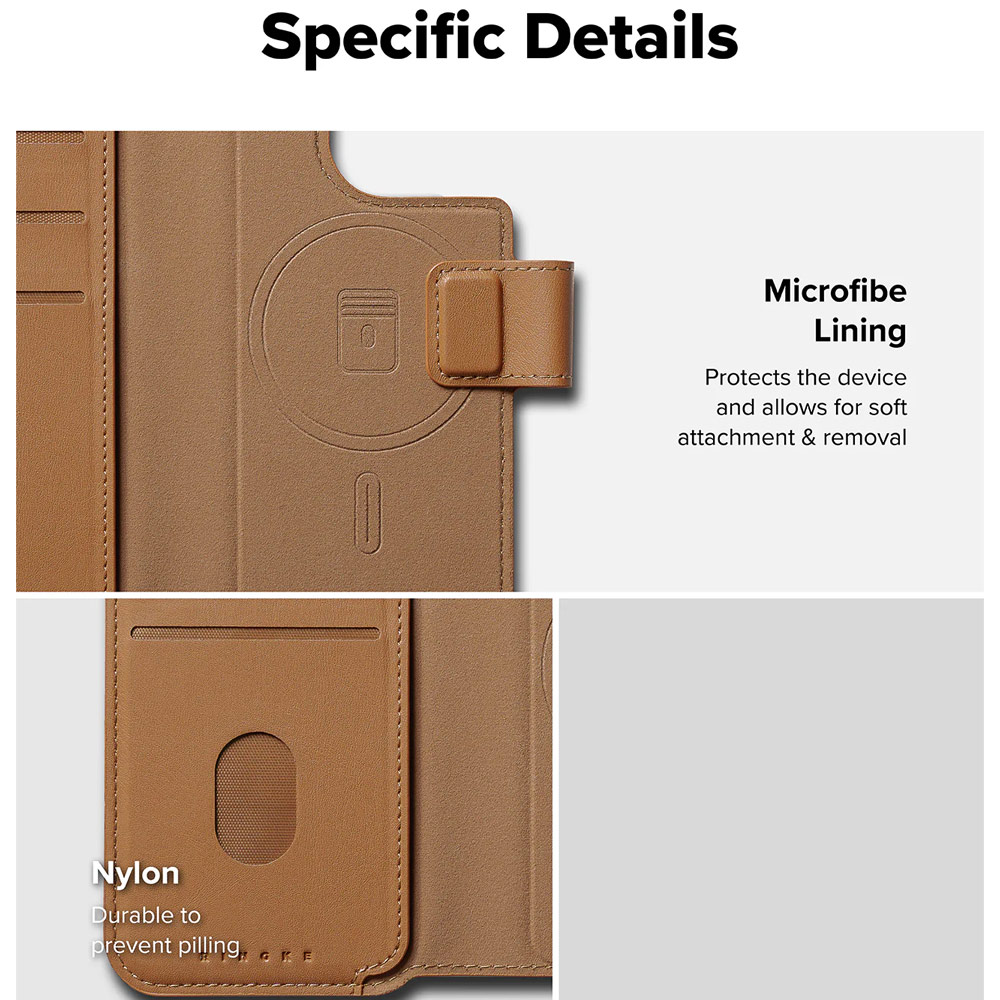 Picture of Apple iPhone 15 Plus 6.7 | Ringke Folio Wallet Magnetic Flip Cover Card Holder for iPhone 16 Pro Max iPhone 16 Plus (Brown)