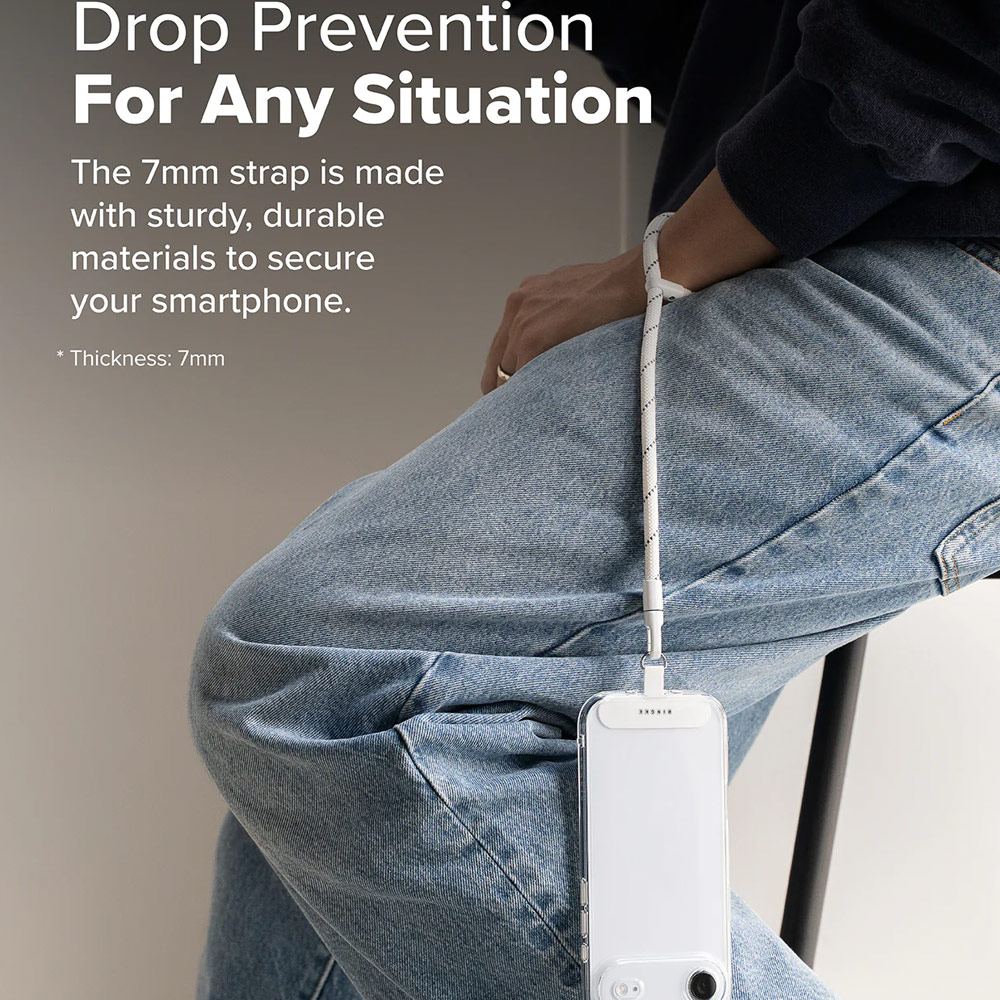 Picture of Ringke Holder Link and Flow Hand Strap P-Type Wrist Strap Phone Strap for closed-bottom phone case (Cloud White)