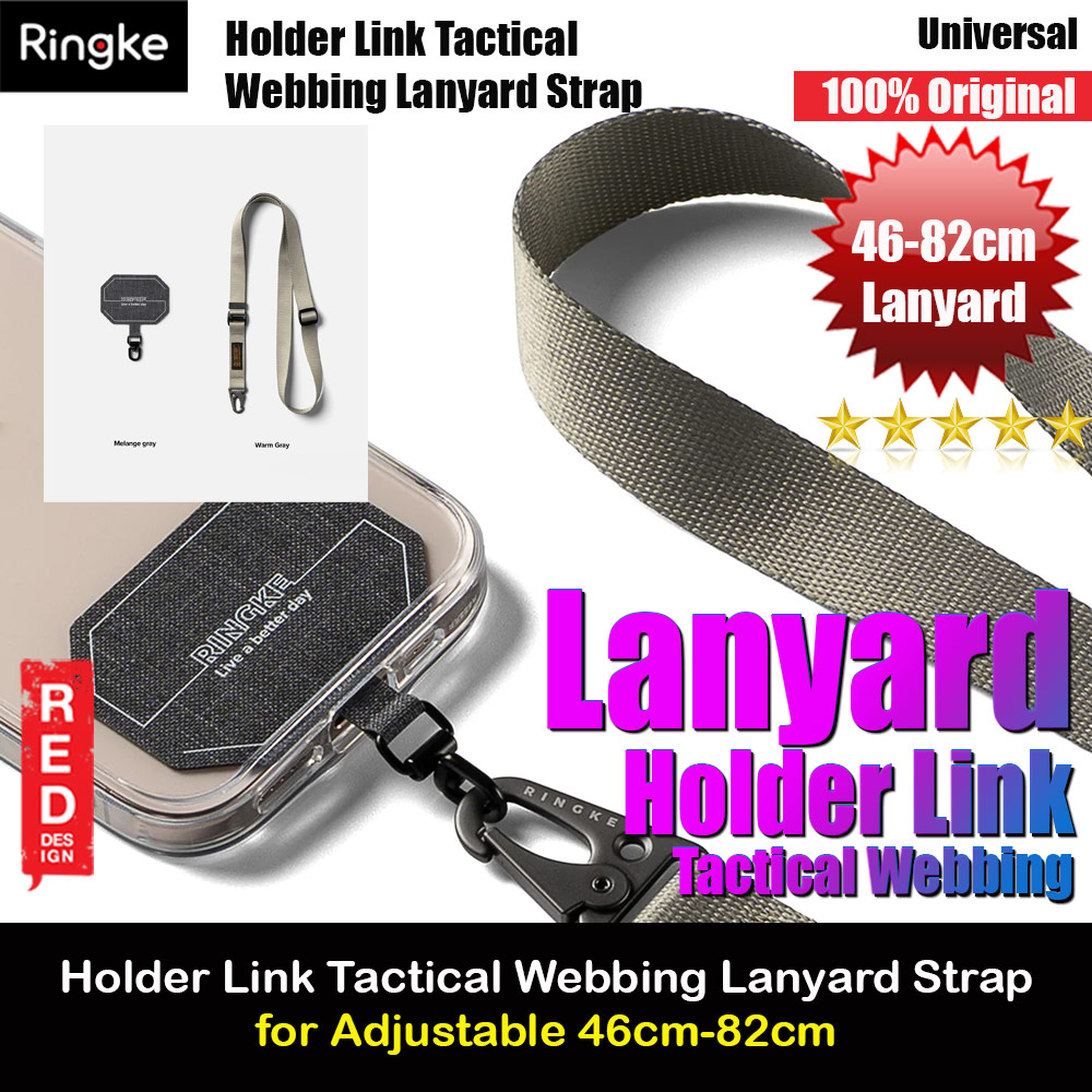 Picture of Ringke Lanyard Strap Tough All Purpose Heavy Duty Tactical Carabiner Clasp for Smartphone (Warm Gray) Red Design- Red Design Cases, Red Design Covers, iPad Cases and a wide selection of Red Design Accessories in Malaysia, Sabah, Sarawak and Singapore 