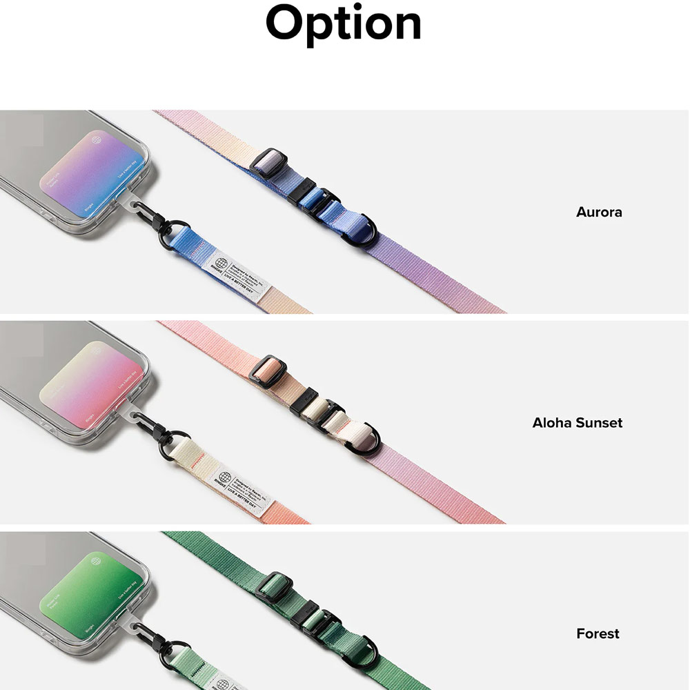 Picture of Ringke Adjustable Shoulder Holder Link Snap Hook Lanyard Crossbody Phone Strap for Phone case (FOREST)