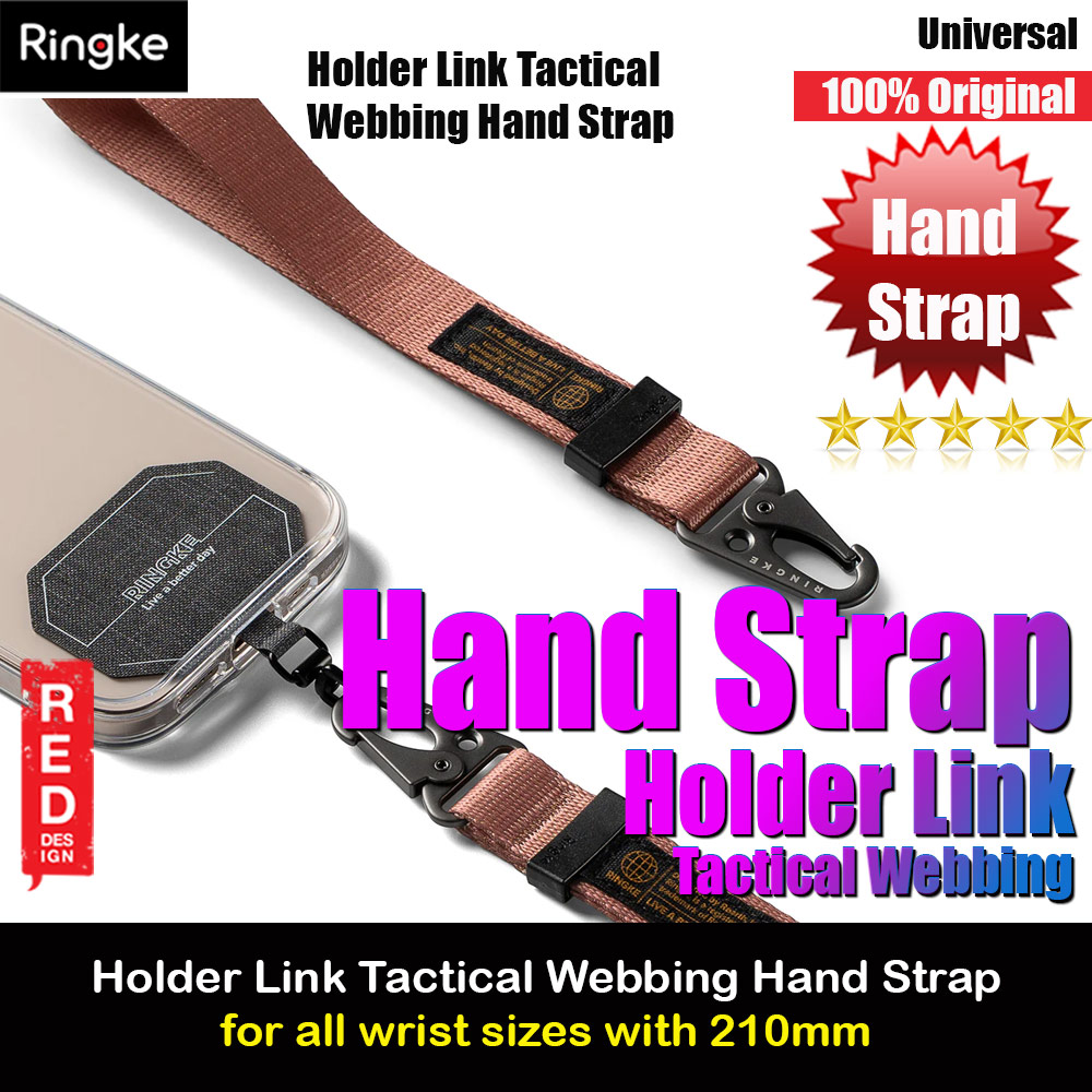 Picture of Ringke Hand Strap Tough All Purpose Heavy Duty Tactical Carabiner Clasp for Smartphone (Dusky Pink)