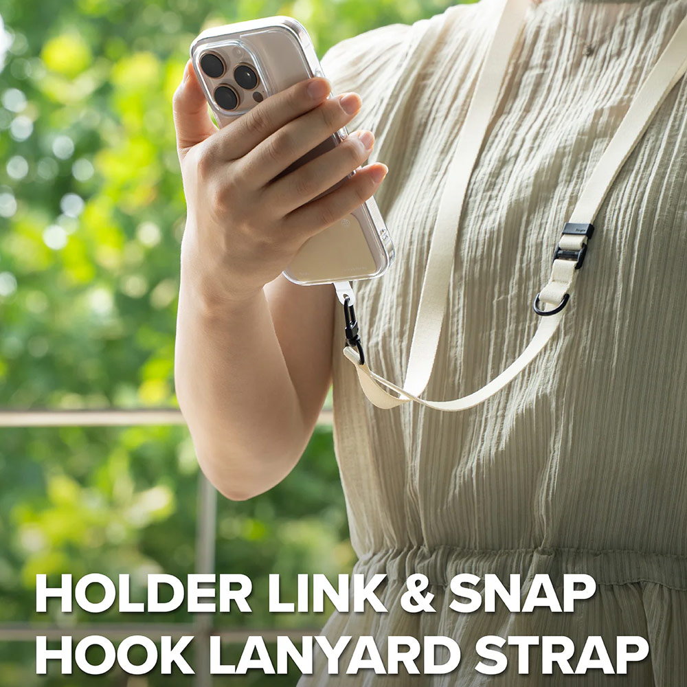 Picture of Ringke Adjustable Shoulder Holder Link Snap Hook Lanyard Crossbody Phone Strap for Phone case (Sand Black)