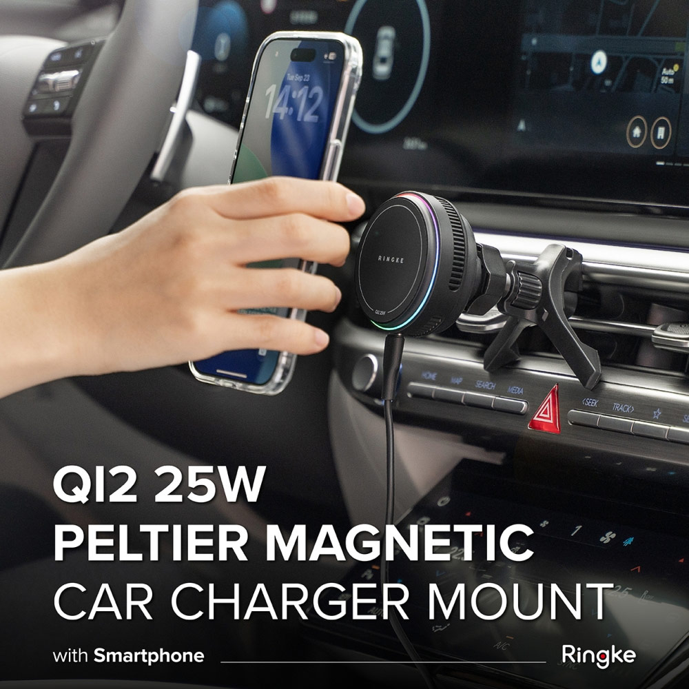 Picture of Ringke Qi2 25W Peltier Magnetic Wireless Car Charger Mount Car Charger Mount CAR CHARGER