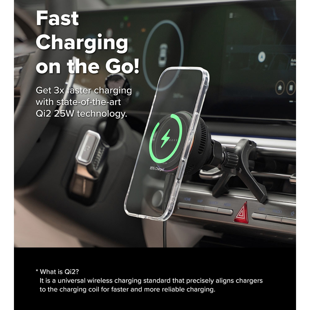 Picture of Ringke Qi2 25W Peltier Magnetic Wireless Car Charger Mount Car Charger Mount CAR CHARGER
