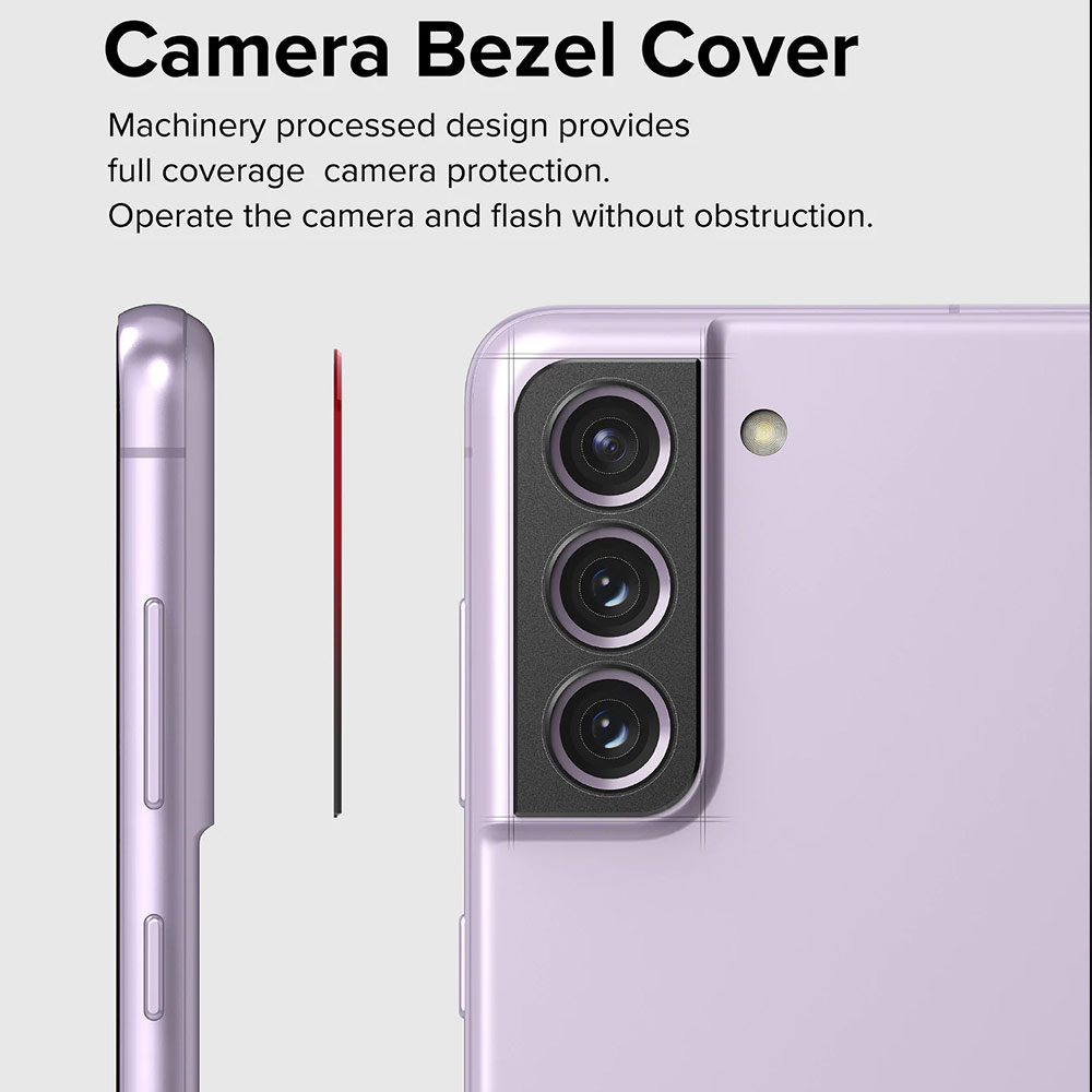 Picture of Samsung Galaxy S21 FE  | Ringke Camera Styling Aluminum Bezel Protector for Samsung Galaxy 21 FE (Black)