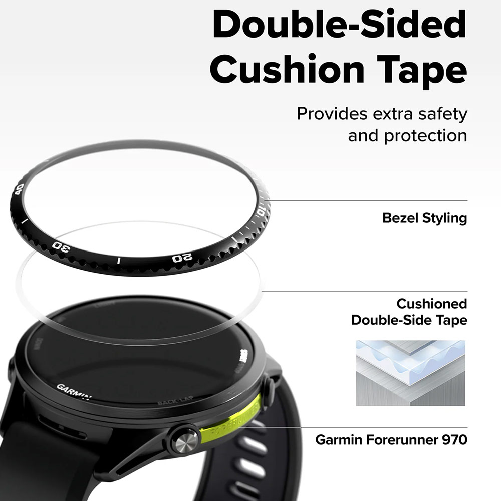Picture of Garmin Forerunner 970 | Ringke Slim and Lightweight Design Stainless Steel Bezel for Garmin Forerunner 970 (RG02)