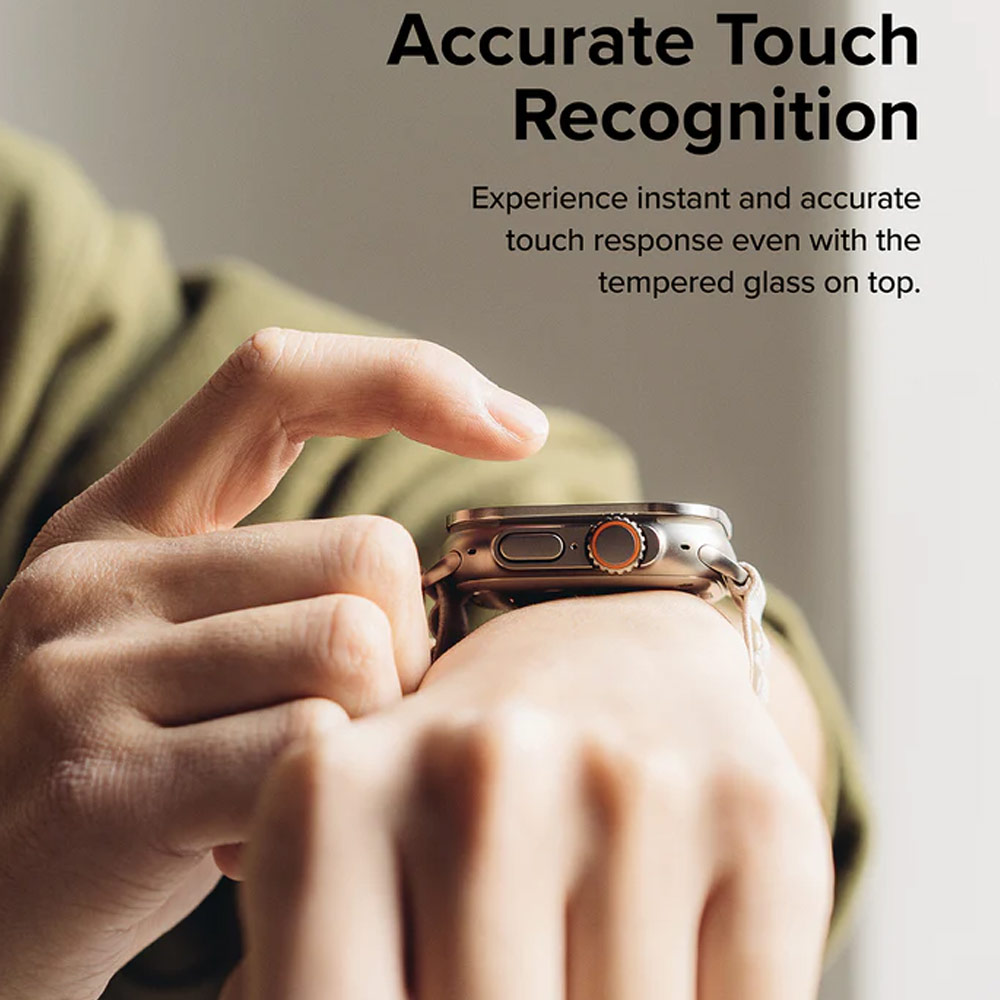 Picture of Apple Watch 49mm Ultra 3 Screen Protector | Ringke Bezel and Tempered Glass Screen Protector Combo for Apple Watch Series 8 Ultra 49mm (49-03 Graphite)
