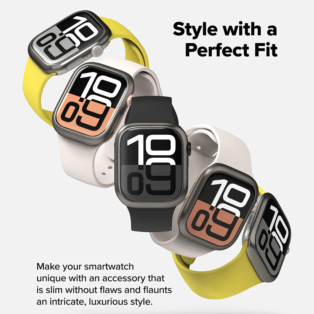 Picture of Apple Watch 10 42mm | Ringke Slim and Lightweight Design Stainless Steel Bezel for Apple Watch Series 10 42mm (Graphite)