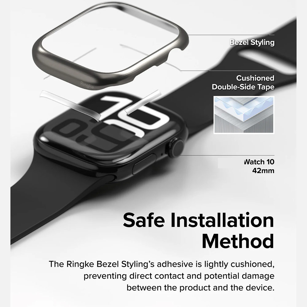 Picture of Apple Watch 10 42mm | Ringke Slim and Lightweight Design Stainless Steel Bezel for Apple Watch Series 10 42mm (Graphite)