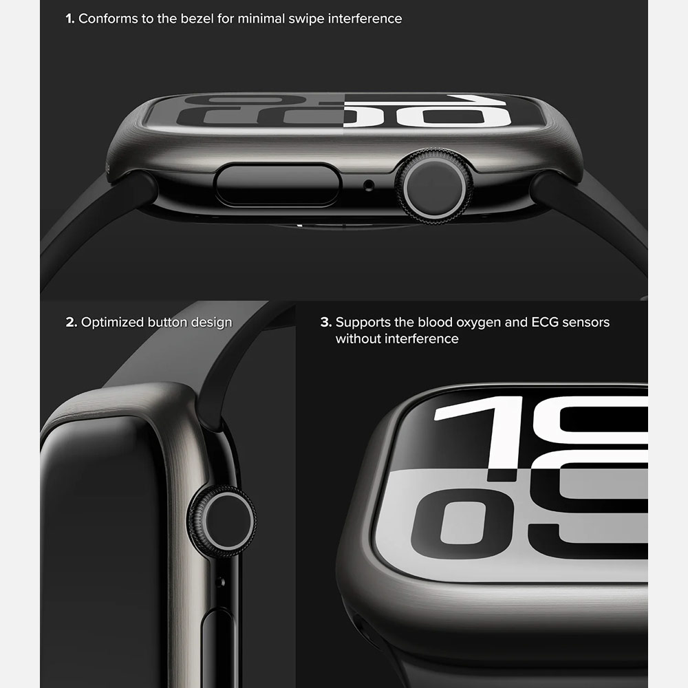 Picture of Apple Watch 10 42mm | Ringke Slim and Lightweight Design Stainless Steel Bezel for Apple Watch Series 10 42mm (Graphite)