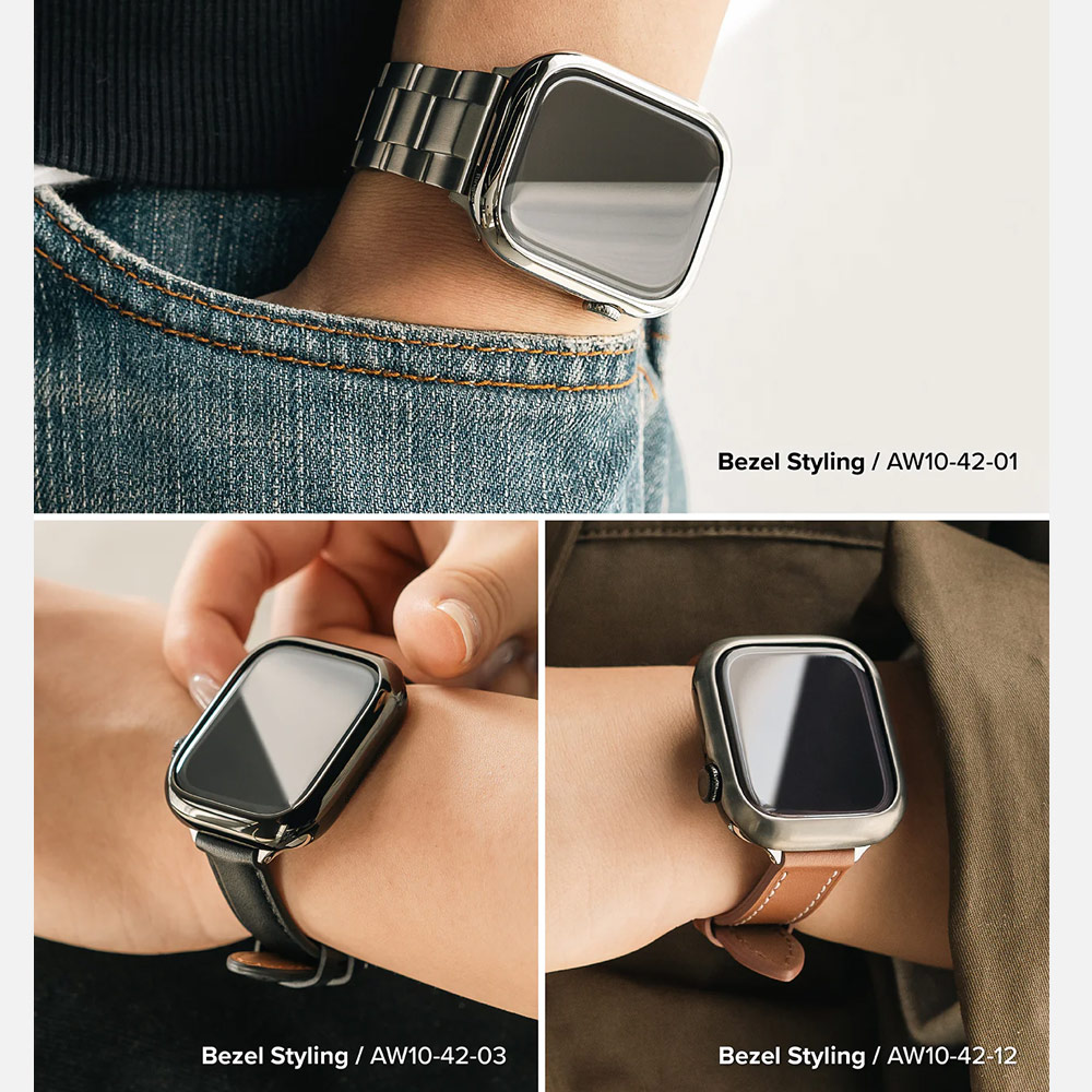 Picture of Apple Watch 10 42mm | Ringke Slim and Lightweight Design Stainless Steel Bezel for Apple Watch Series 10 42mm (Graphite)