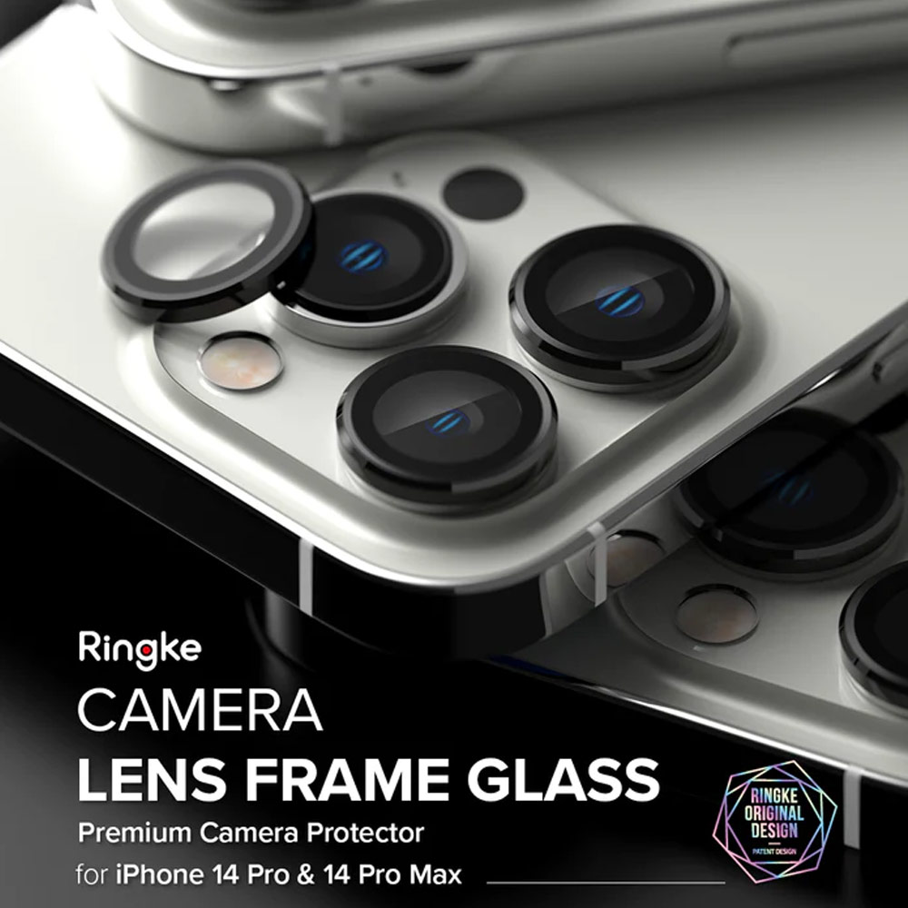 Picture of Apple iPhone 14 Pro Max 6.7 | Ringke Camera Lens Frame Glass for Apple iPhone 14 Pro Max 6.7 iPhone 14 Pro 6.1 (Black)