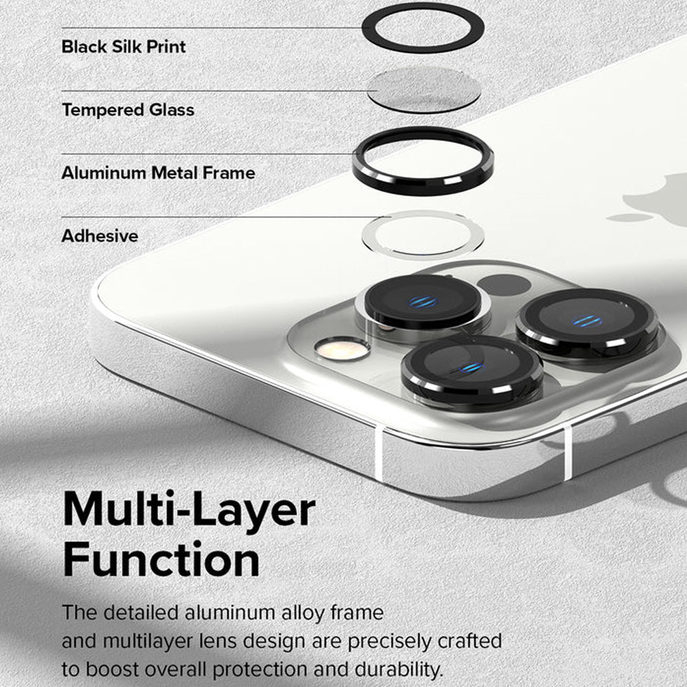 Picture of Apple iPhone 14 Pro Max 6.7 | Ringke Camera Lens Frame Glass for Apple iPhone 14 Pro Max 6.7 iPhone 14 Pro 6.1 (Black)