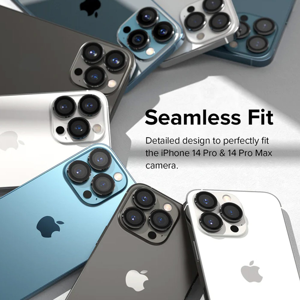 Picture of Apple iPhone 14 Pro Max 6.7 | Ringke Camera Lens Frame Glass for Apple iPhone 14 Pro Max 6.7 iPhone 14 Pro 6.1 (Black)