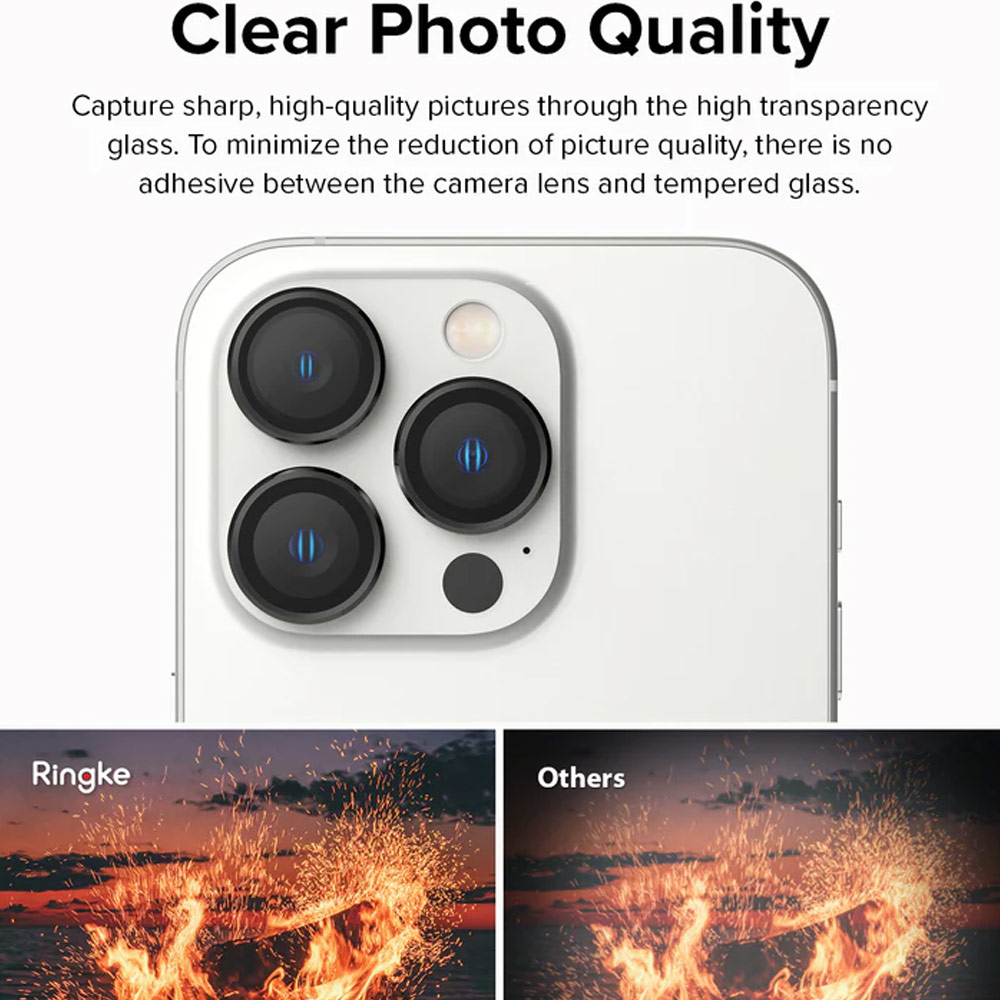 Picture of Apple iPhone 14 Pro Max 6.7 | Ringke Camera Lens Frame Glass for Apple iPhone 14 Pro Max 6.7 iPhone 14 Pro 6.1 (Black)