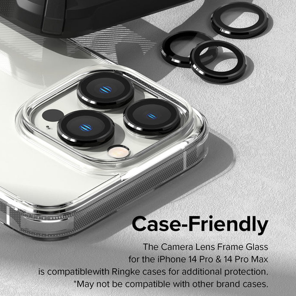 Picture of Apple iPhone 14 Pro Max 6.7 | Ringke Camera Lens Frame Glass for Apple iPhone 14 Pro Max 6.7 iPhone 14 Pro 6.1 (Black)