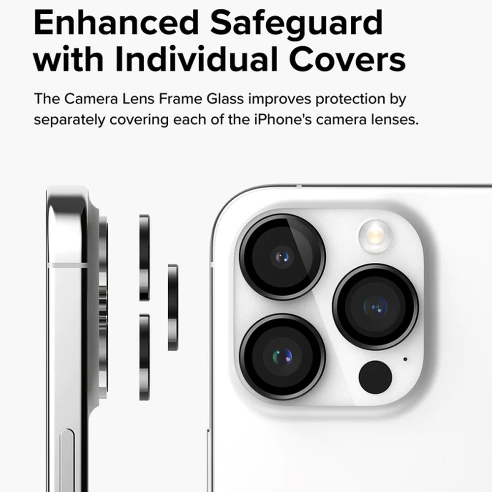 Picture of Apple iPhone 15 Pro 6.1 | Ringke Camera Lens Aluminum Frame Glass for Apple iPhone 15 Pro 6.1 (Black)