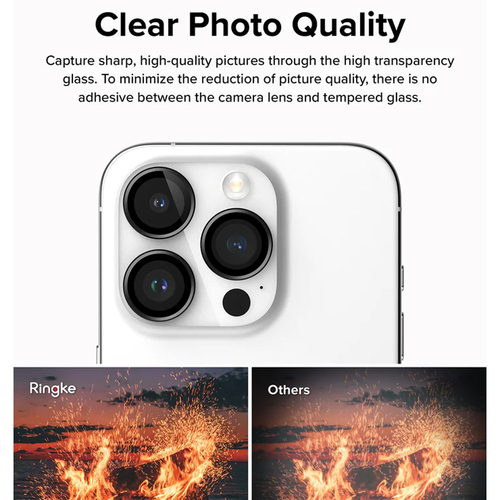 Picture of Apple iPhone 15 Pro 6.1 | Ringke Camera Lens Aluminum Frame Glass for Apple iPhone 15 Pro 6.1 (Black)