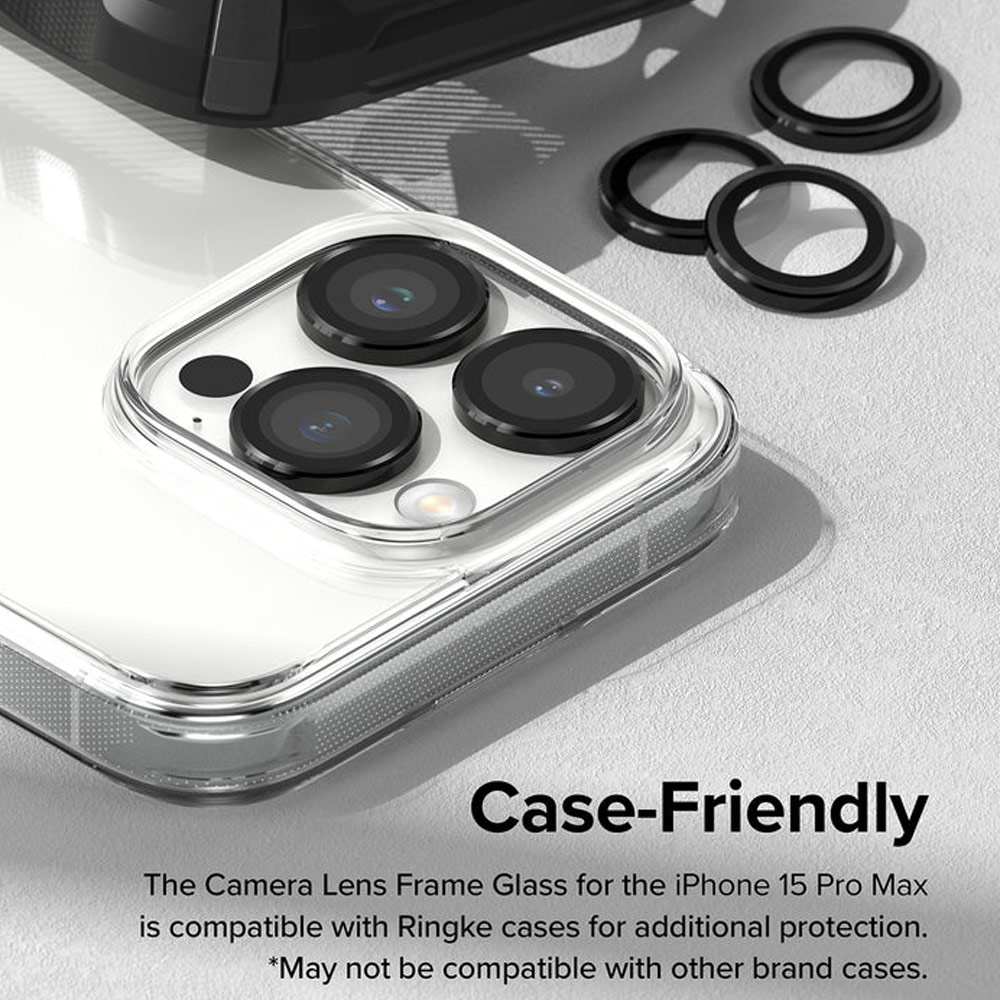 Picture of Apple iPhone 15 Pro 6.1 | Ringke Camera Lens Aluminum Frame Glass for Apple iPhone 15 Pro 6.1 (Black)