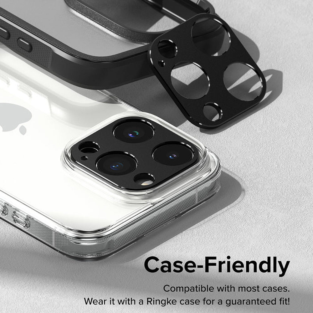 Picture of Apple iPhone 15 Pro 6.1 | Ringke Camera Styling Aluminum Bezel Cover for Apple iPhone 15 Pro Max 6.7 iPhone 15 Pro 6.1 (Black)