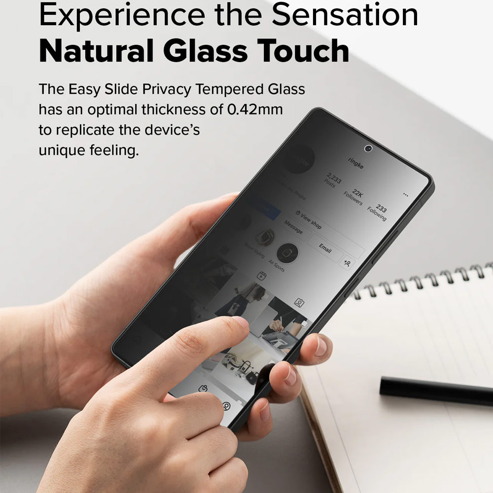 Picture of Samsung Galaxy S25 Ultra Screen Protector | Ringke Easy Slide Tempered Glass Screen Protector for Samsung Galaxy S25 Ultra (Privacy Anti Peep) 2pcs